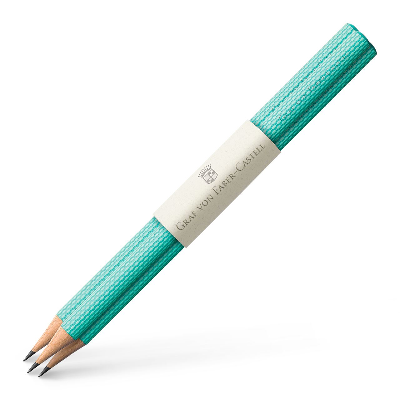 Graf-von-Faber-Castell - 3 graphite pencils Guilloche, Turquoise