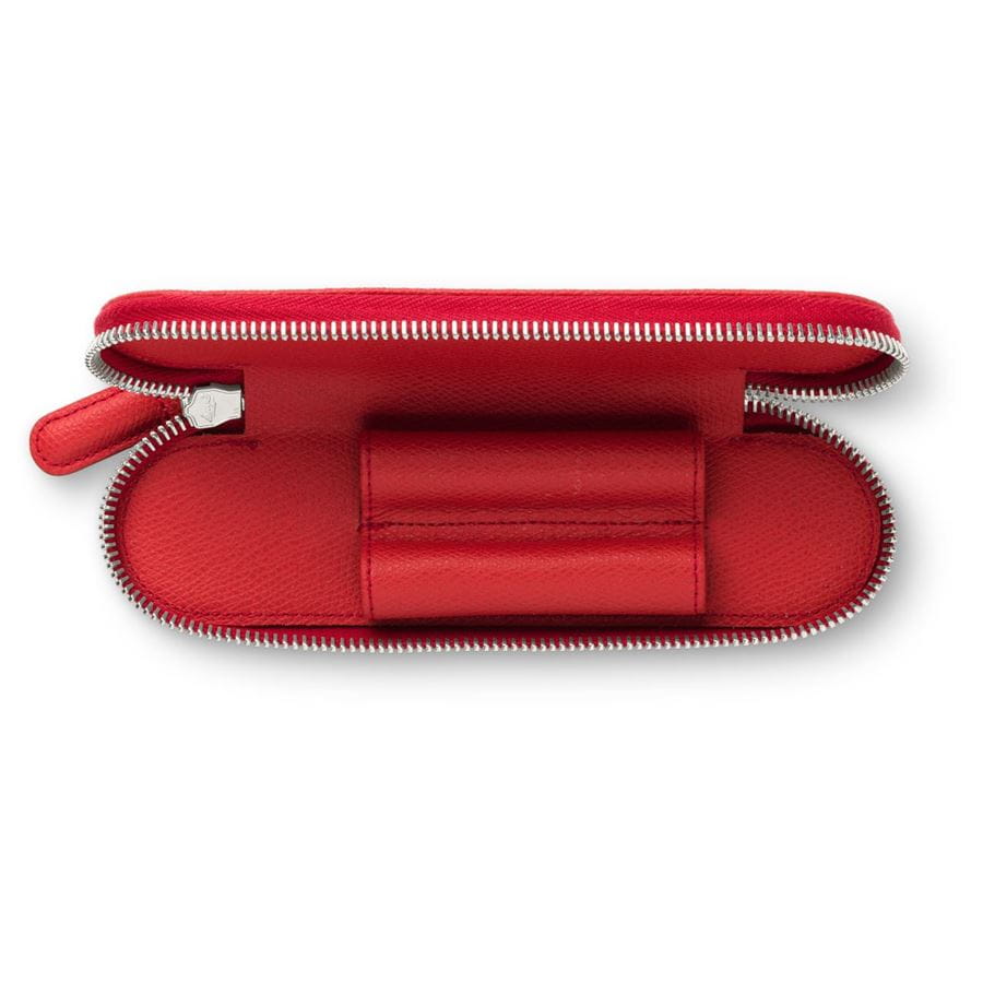 Graf-von-Faber-Castell - Zipper case for 2 pens Epsom, India Red